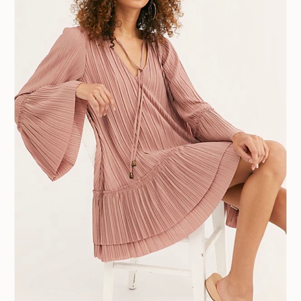 Free People Can't Help It Mini Dress-Pink Clay
